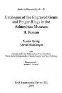 Book cover for Catalogue of the Engraved Gems and Finger-Rings in the Ashmolean Museum. II. Roman