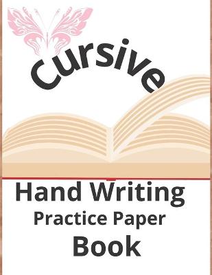 Book cover for cursive hand writing practice paper book