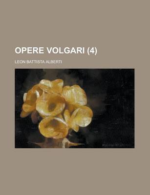 Book cover for Opere Volgari (4)