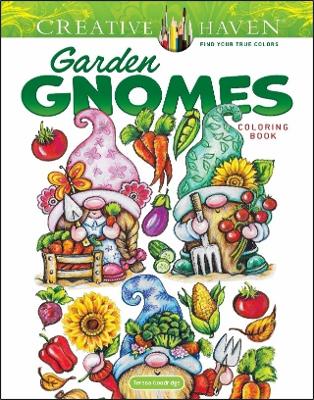 Book cover for Creative Haven Garden Gnomes Coloring Book