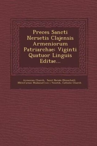 Cover of Preces Sancti Nersetis Clajensis Armeniorum Patriarchae