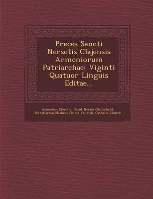 Book cover for Preces Sancti Nersetis Clajensis Armeniorum Patriarchae