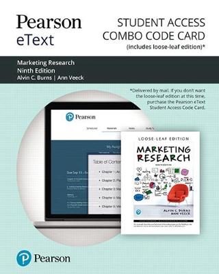 Book cover for Pearson Etext for Marketing Research -- Combo Access Card