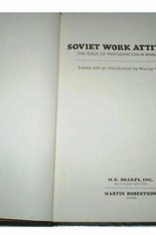 Cover of Soviet Work Attitudes