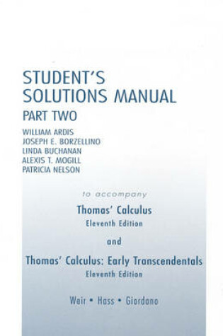 Cover of Student Solutions Manual Part 2 for Thomas' Calculus