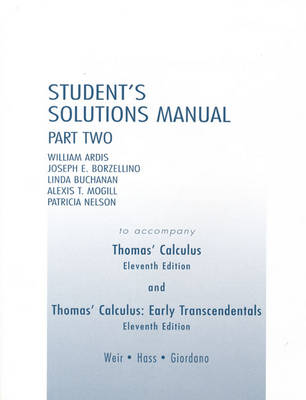 Book cover for Student Solutions Manual Part 2 for Thomas' Calculus