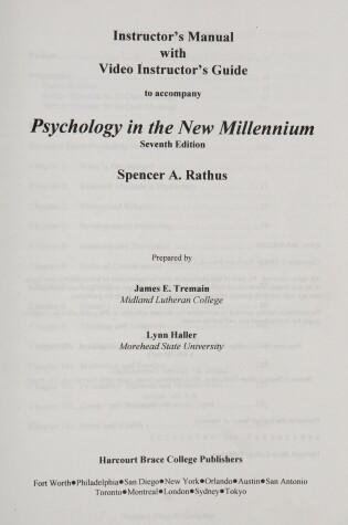 Cover of Im T/A Psycology in New Millen