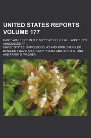 Cover of United States Reports; Cases Adjudged in the Supreme Court at and Rules Announced at Volume 177