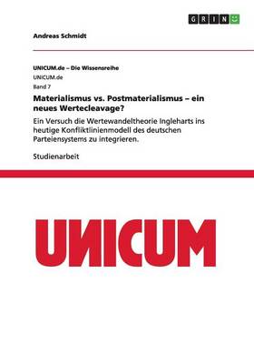 Book cover for Materialismus vs. Postmaterialismus - ein neues Wertecleavage?