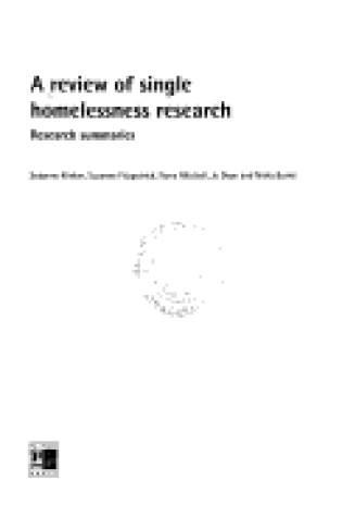Cover of A Review of Single Homelessness Research