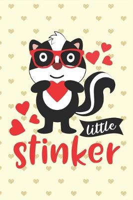 Book cover for Little Stinker - Cute Funny Skunk on Yellow Cover Valentine Gift Notebook