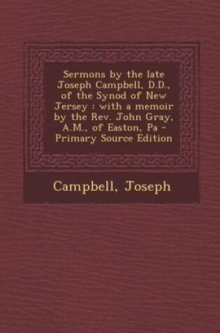 Cover of Sermons by the Late Joseph Campbell, D.D., of the Synod of New Jersey