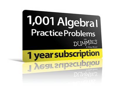 Book cover for 1001 Algebra I Practice Problems for Dummies (Online 1 Year Registration)