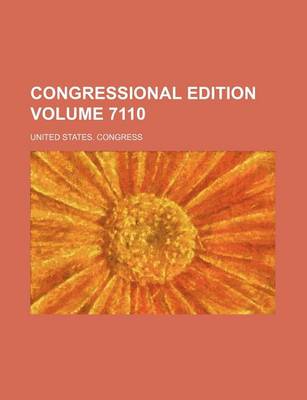 Book cover for Congressional Edition Volume 7110