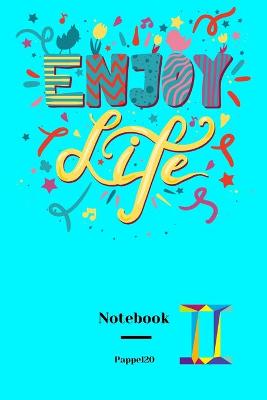 Book cover for Lined Notebook Gemini Sign Cover Color Aqua 160 pages 6x9-Inches