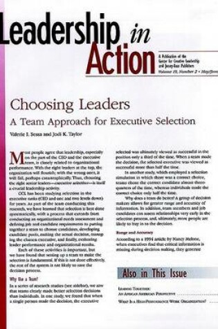 Cover of Leadership in Action, No. 2, 1999