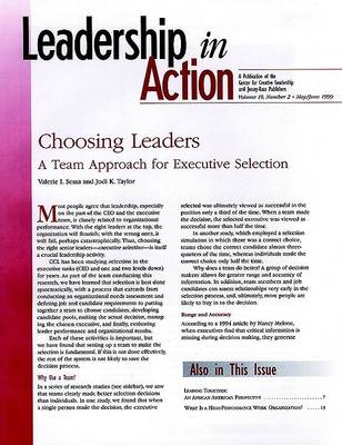 Book cover for Leadership in Action, No. 2, 1999