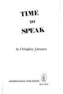 Book cover for Time to Speak
