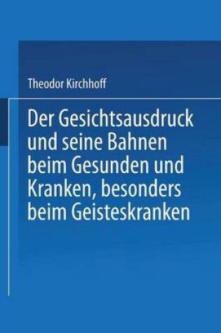 Cover of Der Gesichtsausdruck Und Seine Bahnen