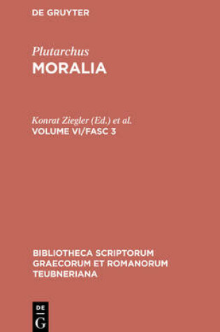 Cover of Moralia, Vol. VI, Fasc. 3 CB