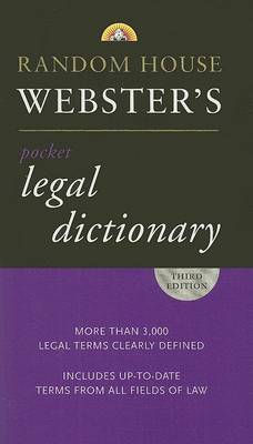 Book cover for Random House Webster's Pocket Legal Dictionary, Third Edition