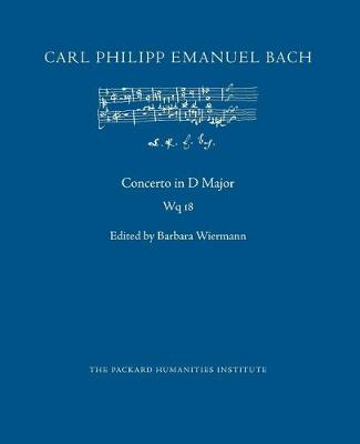 Book cover for Concerto in D Major, Wq 18