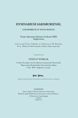 Cover of Hymnarium Sarisburense, Cum Rubris Et Notis Musicus. (Facsimile 1851).