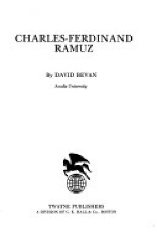 Cover of Charles-Ferdinand Ramuz