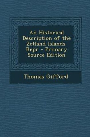 Cover of An Historical Description of the Zetland Islands. Repr