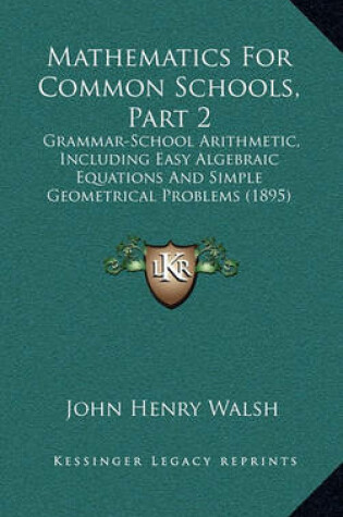 Cover of Mathematics for Common Schools, Part 2