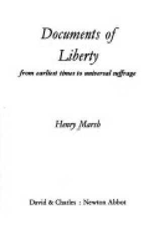 Cover of Documents of British Liberty