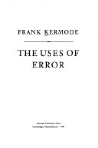 Cover of The Uses of Error