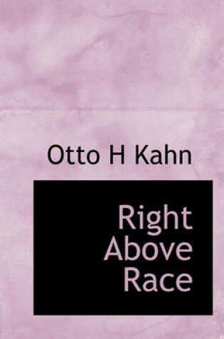 Cover of Right Above Race