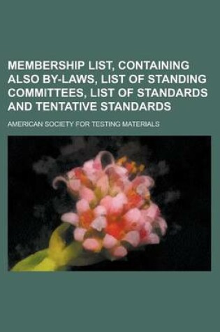 Cover of Membership List, Containing Also By-Laws, List of Standing Committees, List of Standards and Tentative Standards