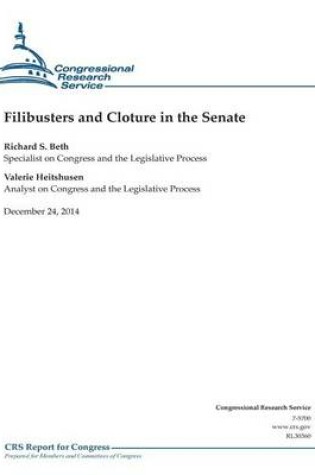 Cover of Filibusters and Cloture in the Senate