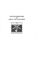 Book cover for The Song Repertoire of Amelia and Jane Harris