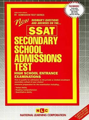 Book cover for SECONDARY SCHOOL ADMISSIONS TEST / H.S. ENTRANCE EXAMS (SSAT)