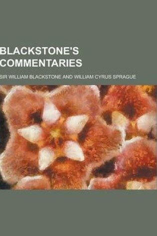 Cover of Blackstone's Commentaries