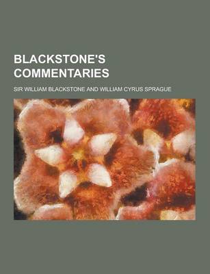 Book cover for Blackstone's Commentaries