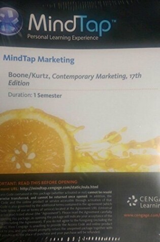 Cover of Mindtap Marketing, 1 Term (6 Months) Printed Access Card for Boone/Kurtz's Contemporary Marketing, 17th