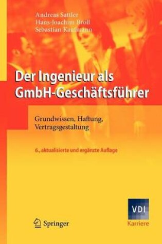 Cover of Der Ingenieur als GmbH-Geschaftsfuhrer