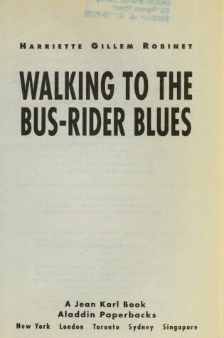 Cover of Walking to the Bus Rider Blues