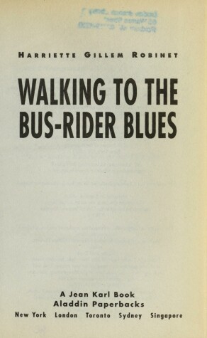 Book cover for Walking to the Bus Rider Blues