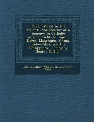 Book cover for Observations in the Orient