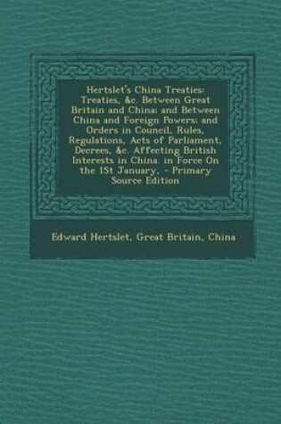 Cover of Hertslet's China Treaties