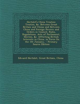 Book cover for Hertslet's China Treaties