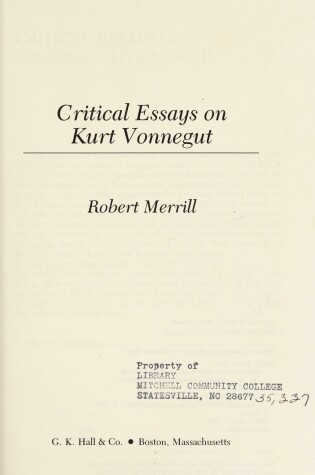 Cover of Critical Essays on Kurt Vonnegut