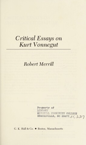 Cover of Critical Essays on Kurt Vonnegut