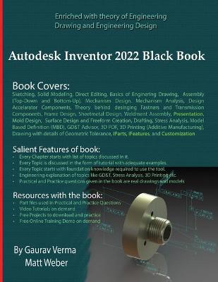 Book cover for Autodesk Inventor 2022 Black Book