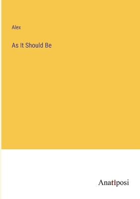 Book cover for As It Should Be